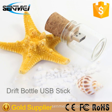 drift bottle design 8gb usb flash drive bottle opener